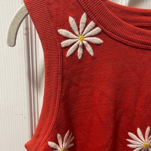 LOFT Red Tank Top with Daisy Embroidery - Picture 3 of 8